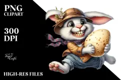 Goofy Bunny in Old Clothes PNG Product Image 2