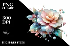 Camellia Made of Abstract Pastel, PNG Product Image 2