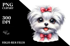 Happy Baby Maltese with Big Eyes PNG Product Image 2