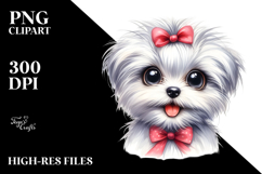 Happy Baby Maltese with Big Eyes PNG Product Image 2