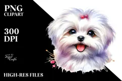 Happy Baby Maltese with Big Eyes PNG Product Image 2