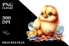 Cute Baby Chicken with Big Eyes PNG Product Image 2