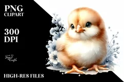 Cute Baby Chicken with Big Eyes PNG Product Image 3