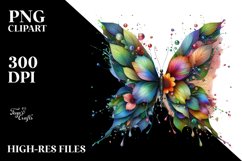 Vibrant Butterfly with Splashes PNG Product Image 3