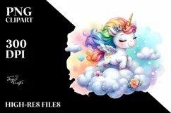 Colorful Baby Unicorn Clipart Product Image 3