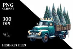 Christmas Truck with Trees, PNG Product Image 2
