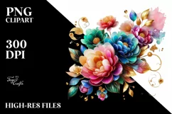 Watercolor Luxury Flower Splash Clipart Product Image 3