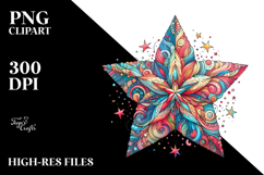 Colorful Whimsical Star | Sublimation | Clipart Product Image 2