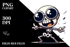 Silly Cartoon Skeleton Dancing PNG Product Image 2