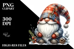 Christmas Gnome Watercolor, High-Res PNG Product Image 1