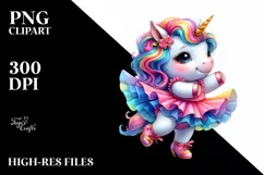cute Baby Unicorn Dancing PNG Product Image 1
