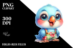 Cute Baby Parrot Singer PNG Product Image 2