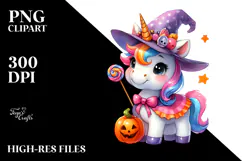 Cute Baby Unicorn Halloween PNG Product Image 2