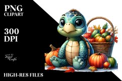 Baby Turtle Autumn Vegetables Clipart Product Image 1