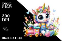 Goofy Baby Unicorn Train PNG Product Image 2