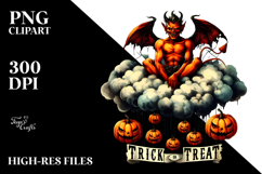 Demon with Pumpkins Trick or Treat PNG Product Image 2