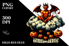 Demon with Pumpkins Trick or Treat PNG Product Image 2