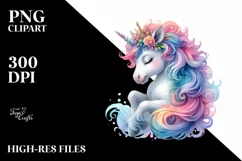 Colorful Baby Unicorn Watercolor Product Image 3