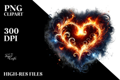 Digital Painting Heart Made of Fire Product Image 2