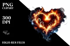 Fire Heart Digital Painting PNG Product Image 2