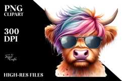 Enthusiastic Highland Cow PNG Product Image 2