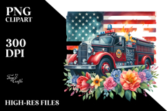 Vintage Vibrant Fire Engine 20 oz Tumbler PNG Product Image 2