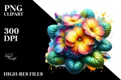 detailed Glossy Watercolor Primrose | Clipart Product Image 3