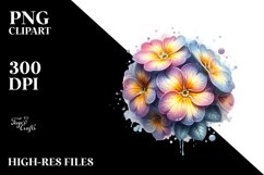 detailed Glossy Watercolor Primrose | Clipart Product Image 1