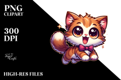 Joyful Kitten with Bow Tie PNG Product Image 2