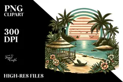 Retro Tropical Island Beach, 20 oz Tumbler Product Image 2