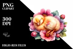 Vibrant Sleeping Baby Watercolor Clipart Product Image 1
