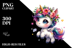 Cute Baby Unicorn Expressive Face PNG Product Image 2
