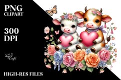 Colorful Baby Cow Heart PNG Product Image 2