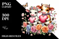 Colorful Baby Cow Heart PNG Product Image 2