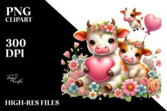 Colorful Baby Cow Heart PNG Product Image 2