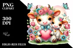 Colorful Baby Cow Heart PNG Product Image 2
