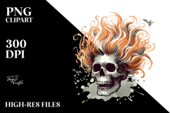 Watercolor Skull Portrait, Transparent PNG Product Image 2