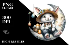Goofy Bunny with Flower Hat PNG Product Image 2