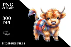 Cute Baby Highland Cow PNG Product Image 2