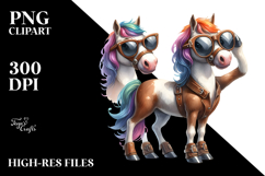 Watercolor Horse Standing Sunglasses Clipart Product Image 2