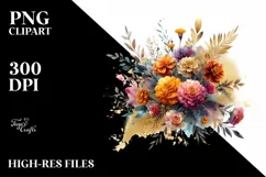 Colorfull Bouquet Watercolor Abstract | Sublimation | Product Image 1