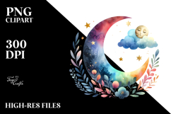 Simple Colorful Moon PNG Product Image 2