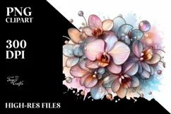 Pastel Glossy Orchid with Transparent PNG Product Image 1