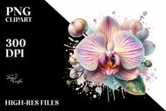 Pastel Glossy Orchid with Transparent PNG Product Image 1