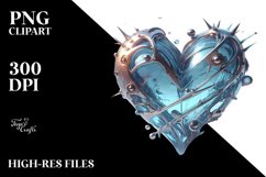 Metallic 3D Heart PNG Product Image 2