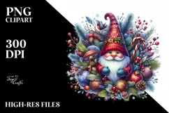 Detailed Vibrant Winter Gnome PNG Product Image 3