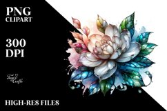 Shiny Gardenia Watercolor Splash | Sublimation | Clipart Product Image 1