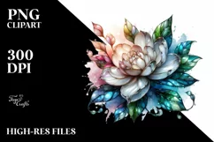 Shiny Gardenia Watercolor Splash | Sublimation | Clipart Product Image 1