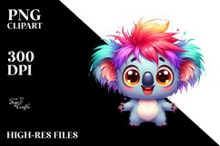 Colorful Small Baby Koala Smiling | Sublimation | Clipart Product Image 1