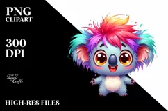 Colorful Small Baby Koala Smiling | Sublimation | Clipart Product Image 1